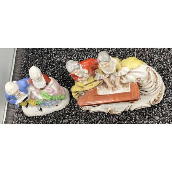 Marayama Hand Painted Porcelain Colonial Couple lot of 2 Made in Occupied Japan - Picture 9 of 15